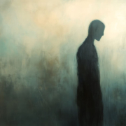 Blurred figure or silhouette dissolving - AI crisis